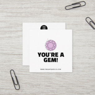 Jij Bent Een Juweel Bedanktkaart Sieraden Korting Vierkante Visitekaartje