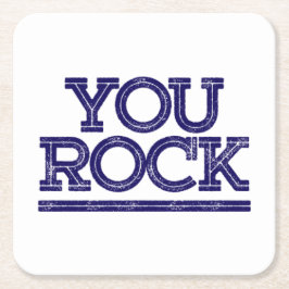 Jij bent gek. vierkante kartonnen onderzetter