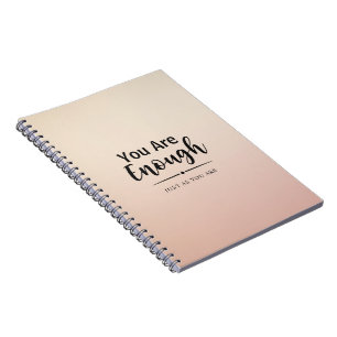 Jij bent genoeg Pastel Roze Motivatie Quote Notitieboek