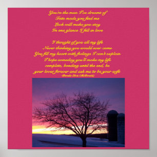 Jij bent het man waar ik van heb gedroomd... gedic poster