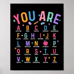 Jij Bent Letters Alfabet Leer Abcs Inspiratie Te Poster