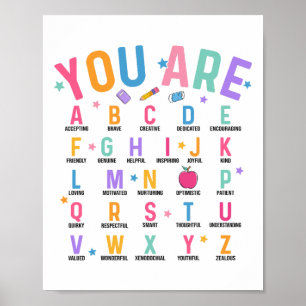 Jij Bent Letters Alfabet Leer Abcs Inspiratie Te Poster
