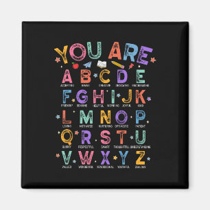 Jij Bent Letters Alfabet Leer Abc's Jongen Meisje Magneet