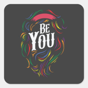 Jij bent LGBTQ Regenboog Gay Pride Stone Vierkante Sticker