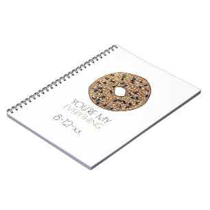 Jij bent mijn alles-bagel foodie huwelijksgunst notitieboek