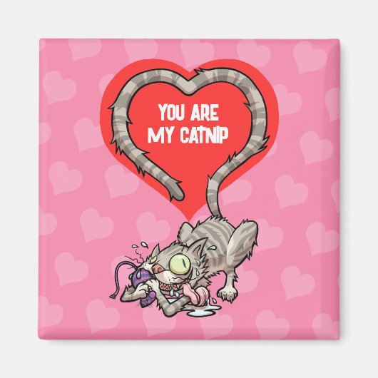 Jij bent mijn Catnip Funny Valentijns's Cat Cartoo Magneet (Voorkant)