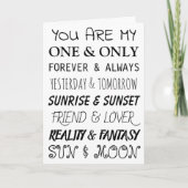 Jij bent mijn Een & Enige | Romantisch  Kaart (Voorkant)