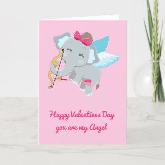 Jij bent Mijn Engel Schattige Olifant Valentijnsda Feestdagen Kaart