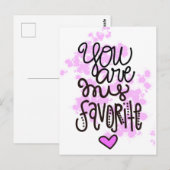 Jij bent mijn favoriet. briefkaart (Voorkant / Achterkant)