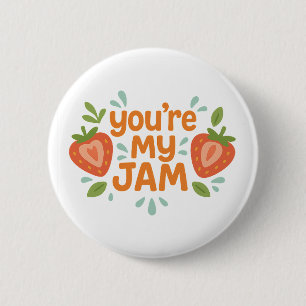 Jij Bent Mijn Favoriet Cute Aardbei Grappige Liefd Ronde Button 5,7 Cm