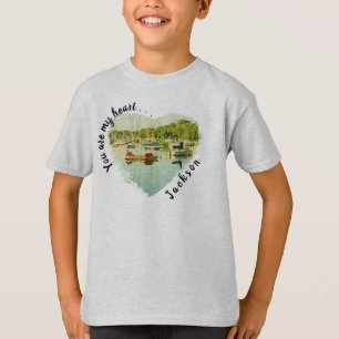 Jij bent mijn hart. . .Rode en blauwe zeilboten T-shirt