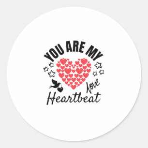 Jij bent mijn hartslag donker design ronde sticker