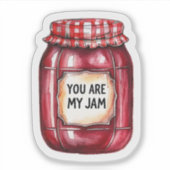 "Jij bent mijn jam" sticker op Jam Jar (Voorkant)