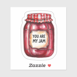 "Jij bent mijn jam" sticker op Jam Jar