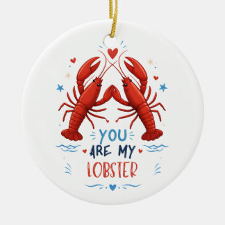 Jij Bent Mijn Kreeft Schattige Zee Liefdes Koppel  Keramisch Ornament