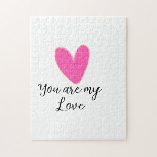 jij bent mijn liefde roze rode hart waterverf kidr legpuzzel