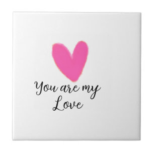jij bent mijn liefde roze rode hart waterverf kidr tegeltje