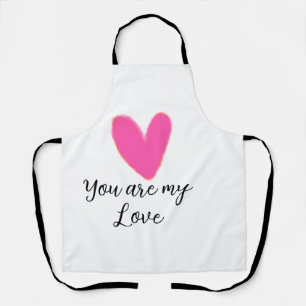 jij bent mijn liefde roze rood hart waterverf kidr schort