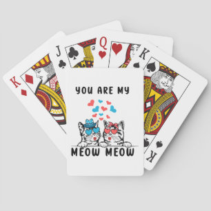 Jij Bent Mijn Meow Meow Koppel Kat Valentijnsdag Pokerkaarten