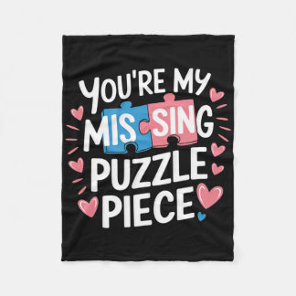 Jij bent mijn ontbrekende puzzelstukje valentijnsk fleece deken