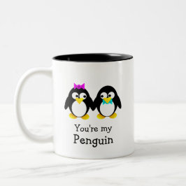 Jij bent mijn pinguïn tweekleurige koffiemok