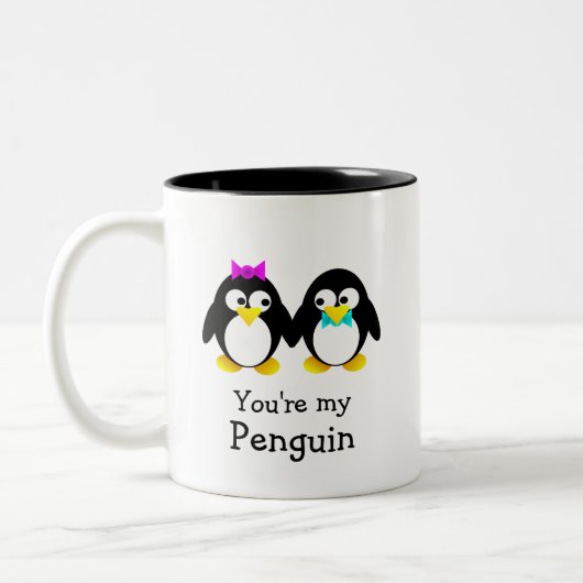 Jij bent mijn pinguïn tweekleurige koffiemok (Links)
