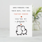 Jij bent mijn pinguïn Valentijnskaart Feestdagenkaart (Staand voorkant)