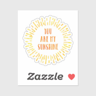 Jij bent mijn Sunshine Bright Waterverf Sticker