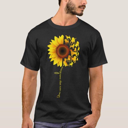 Jij bent mijn Sunshine Half Zonnebloem Beagle T-shirt (Voorkant)