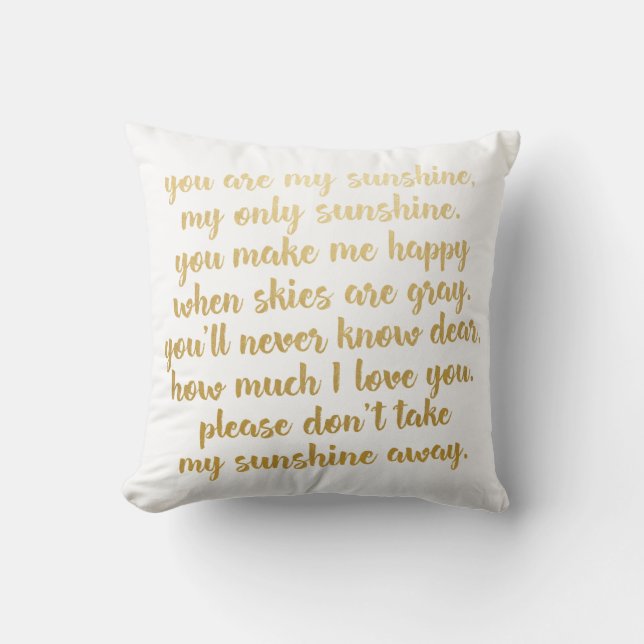 Jij bent mijn Sunshine Lyrics Pillow Kussen (Voorkant)
