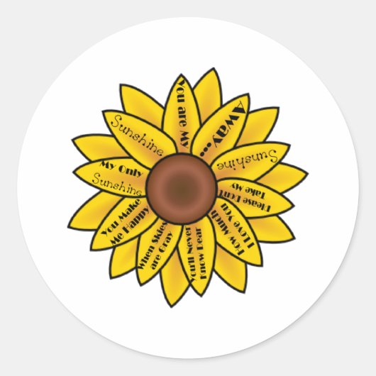 Jij bent mijn Sunshine Ronde Sticker (Voorkant)