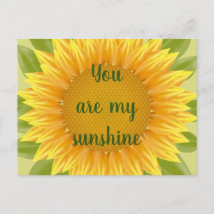 Jij bent mijn Sunshine Sunflower Flower Quote art Briefkaart