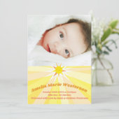 Jij bent mijn Zonneeuwse Baby- Aankondiging (Staand voorkant)