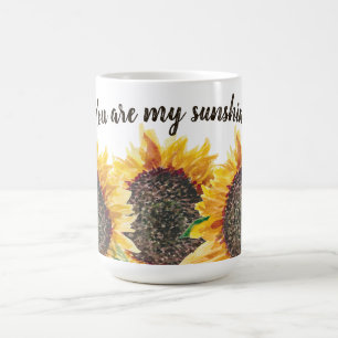 Jij Bent Mijn Zonneschijn Geel Bruine Zonnebloemen Koffiemok