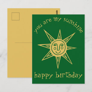 Jij bent mijn zonneschijn GEFELICITEERD MET JE VER Briefkaart