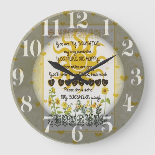 Jij bent mijn zonneschijn. grote klok (Voorkant)