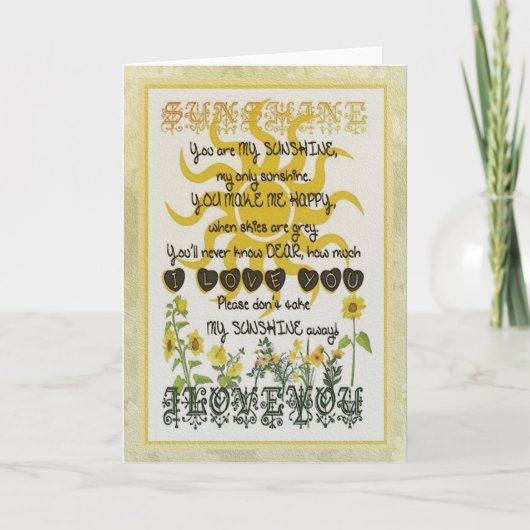 Jij bent mijn zonneschijn kaart (Voorkant)