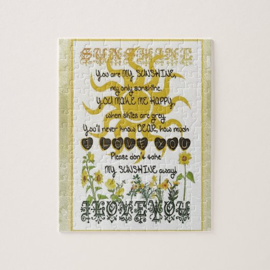 Jij bent mijn zonneschijn legpuzzel (Verticaal)