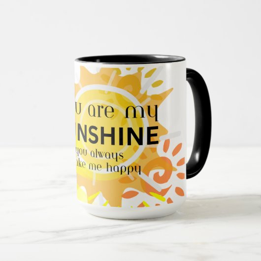 Jij bent mijn zonneschijn mok. Koffie mok (Voorkant rechts)