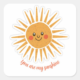 Jij bent mijn zonneschijn vierkante sticker