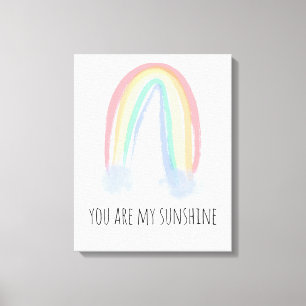 Jij bent mijn zonneschijn waterverf geschilderde r canvas afdruk