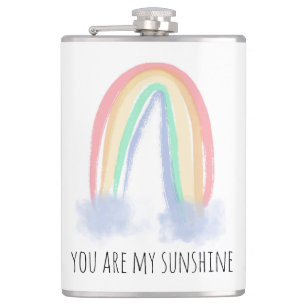 Jij bent mijn zonnige waterverf geschilderde regen heupfles