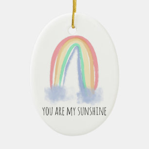 Jij bent mijn zonnige waterverf geschilderde regen keramisch ornament