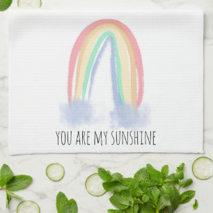 Jij bent mijn zonnige waterverf geschilderde regen theedoek