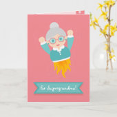 Jij bent onze superheld oma! Vetgedrukte versie Kaart (Gele Bloem)