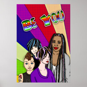 Jij bent   Pop Art   Diverse mensen met handtekeni Poster