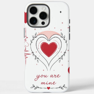 Jij Bent Van Mij Minimalistische Hart Lijnkunst iPhone 16 Pro Max Hoesje