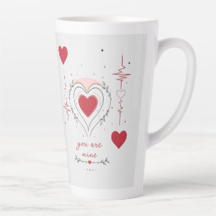 Jij Bent Van Mij Minimalistische Hart Lijnkunst Latte Mok