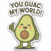 Jij bewaakt mijn wereld. Schattigee Grappige Kawai Sticker (Voorkant)