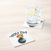 Jij Da Glitter Bomb Vierkante Kartonnen Onderzetter (Insitu)